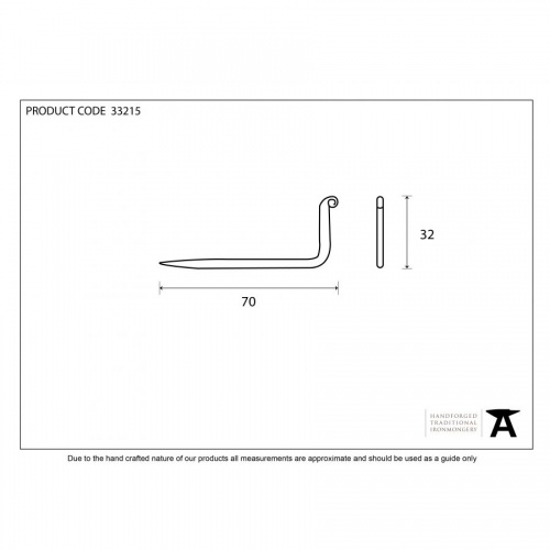 L Hook 3'' - Beeswax